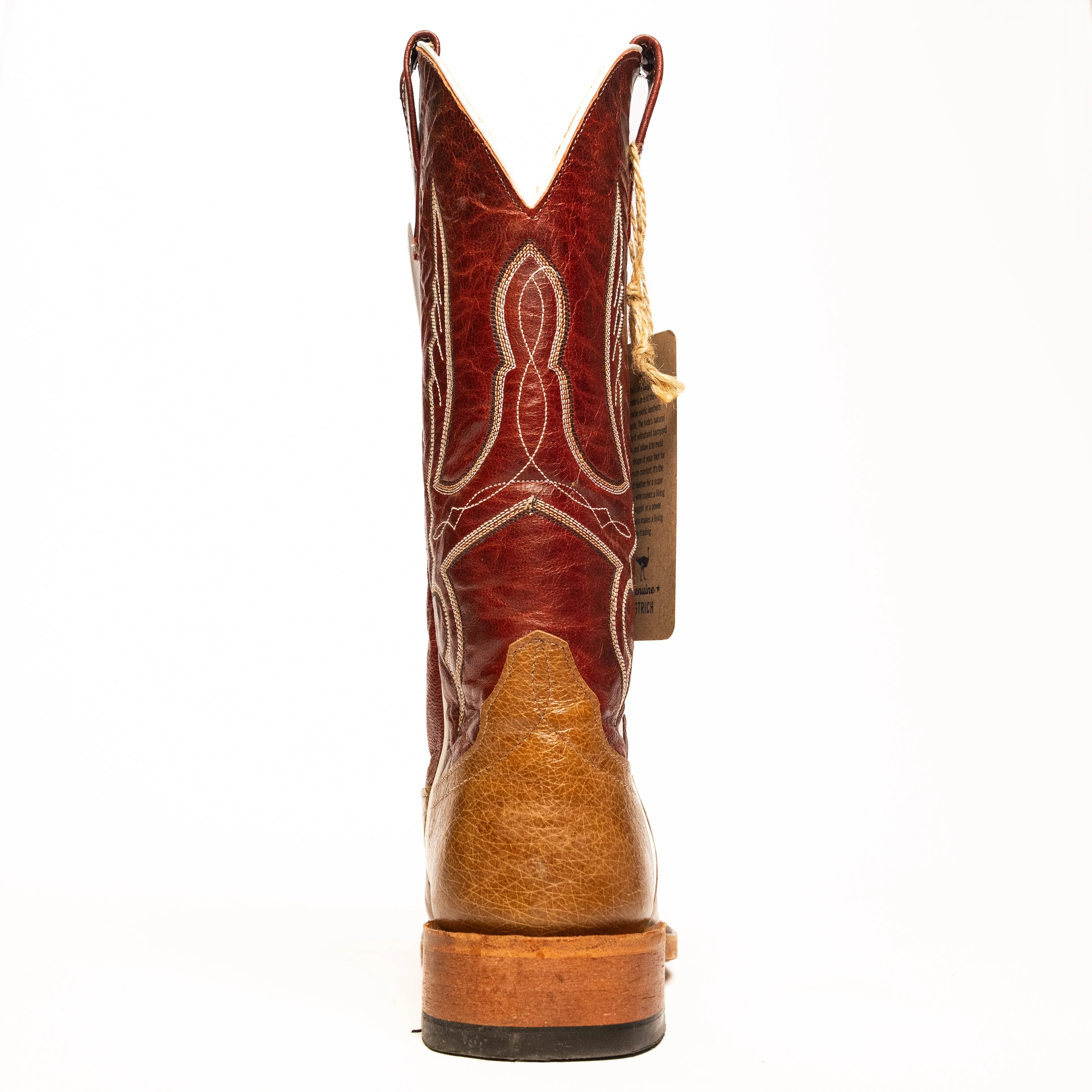 Anderson Bean Rum Glazed Smooth Ostrich with Red Explosion Top