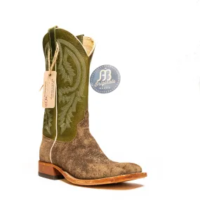 Anderson Bean Suede Bison with Jade Navajo Top