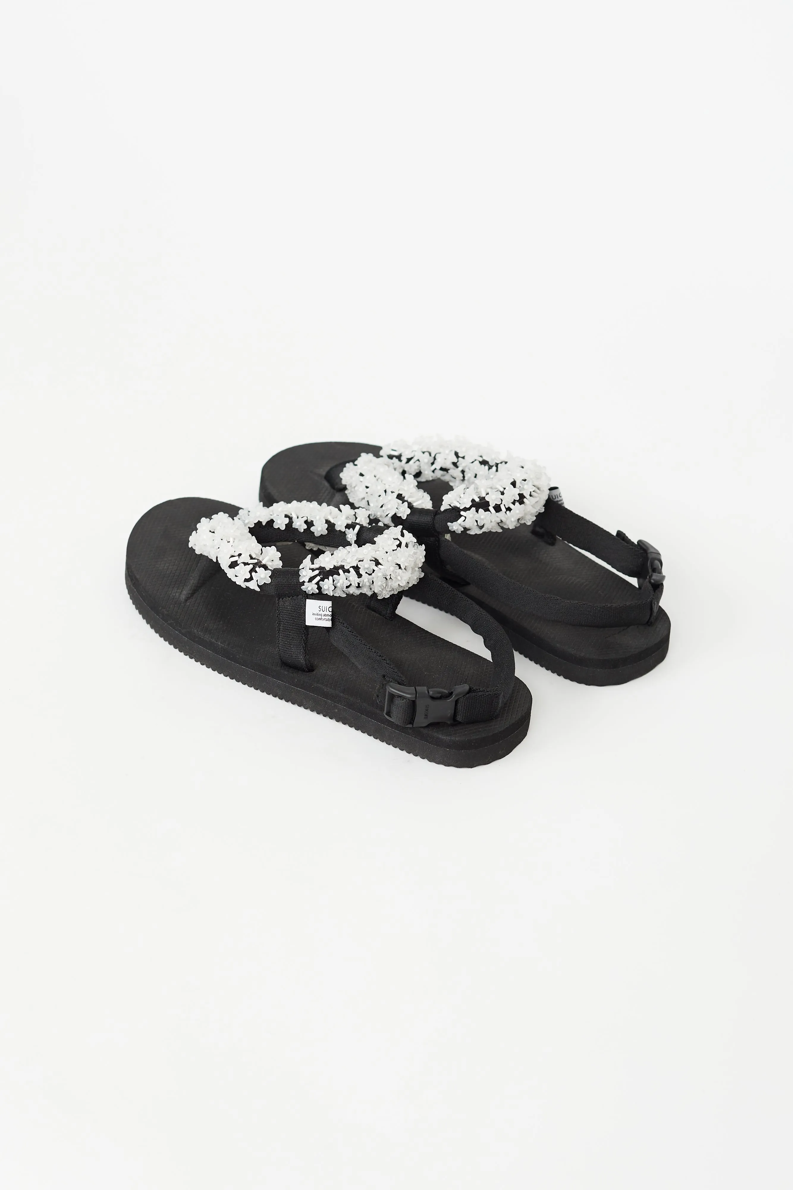Black Beaded Strappy Sandal