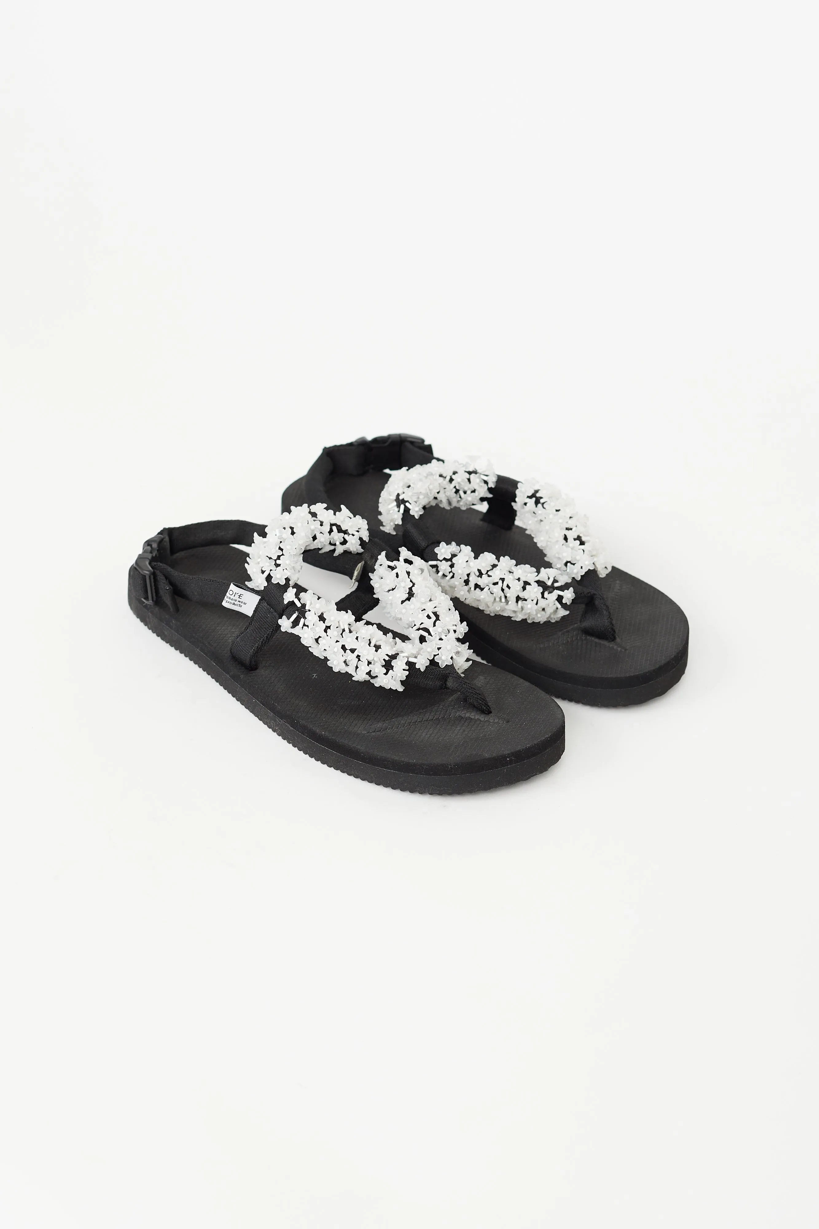 Black Beaded Strappy Sandal