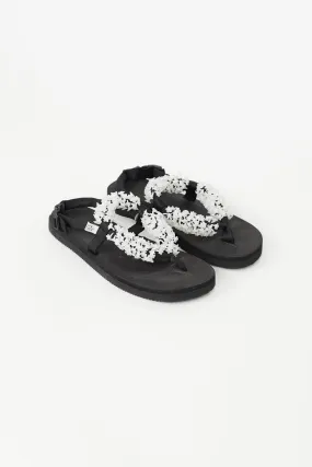 Black Beaded Strappy Sandal