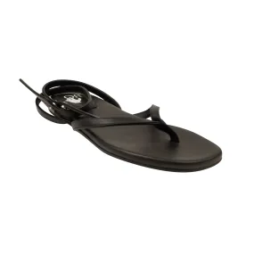 Black Zip Tie Flat Sandals