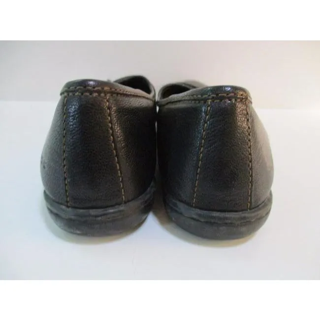 Boc Brown Round Pointed Toe Leather Buckle Flats Size Us