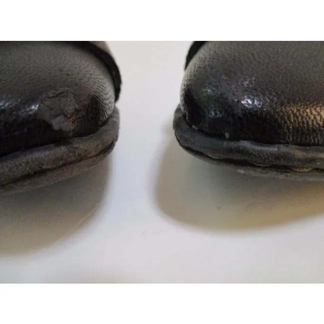 Boc Brown Round Pointed Toe Leather Buckle Flats Size Us