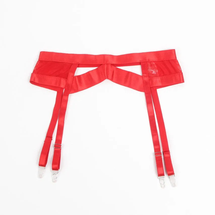 Bondage Bra and Garterbelt Set