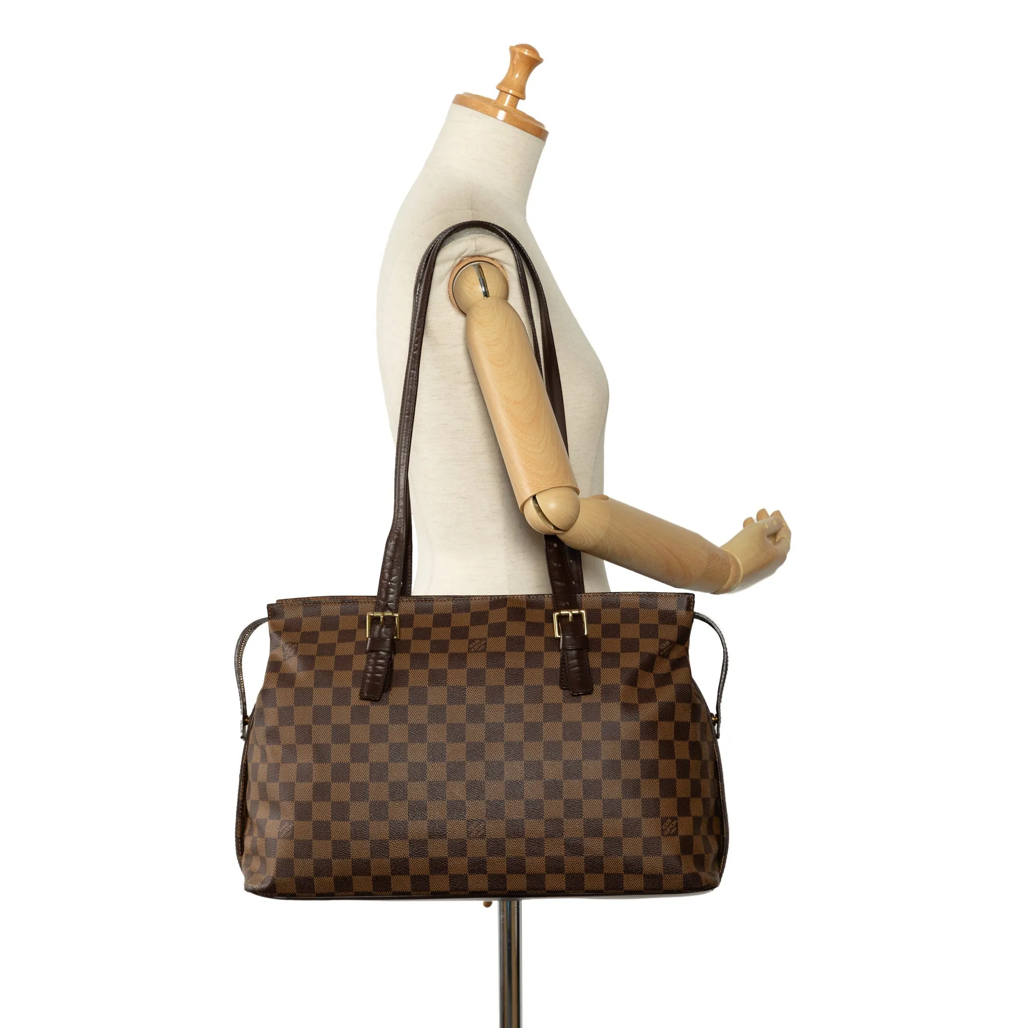 Brown Louis Vuitton Damier Ebene Chelsea Shoulder Bag