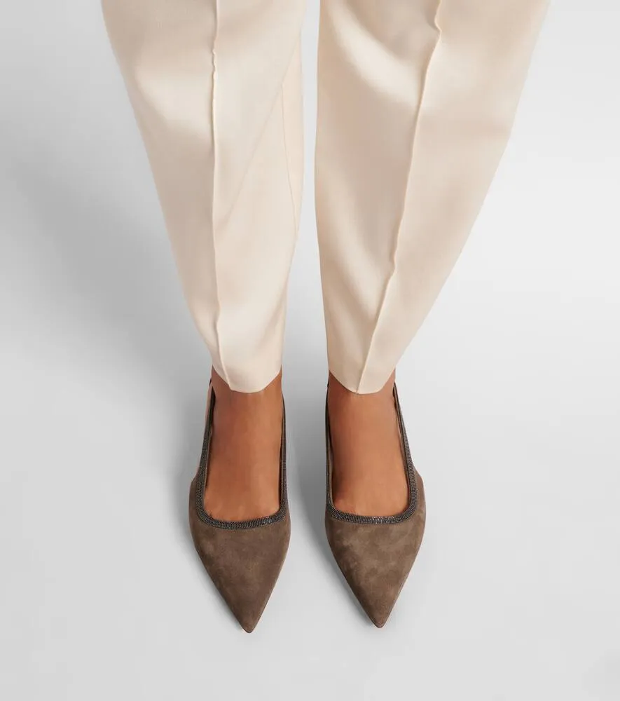 Brunello Cucinelli Monili suede ballet flats