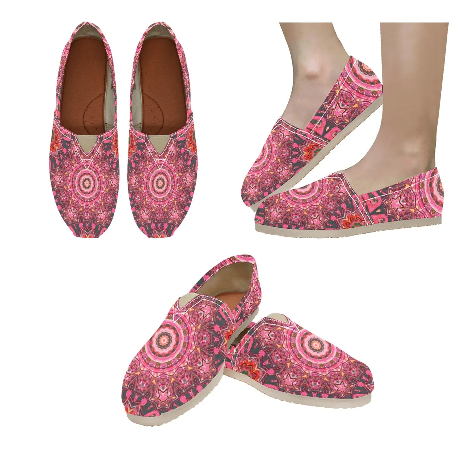 Espadrilles Canvas Carnival Pink and Charcoal Mandela
