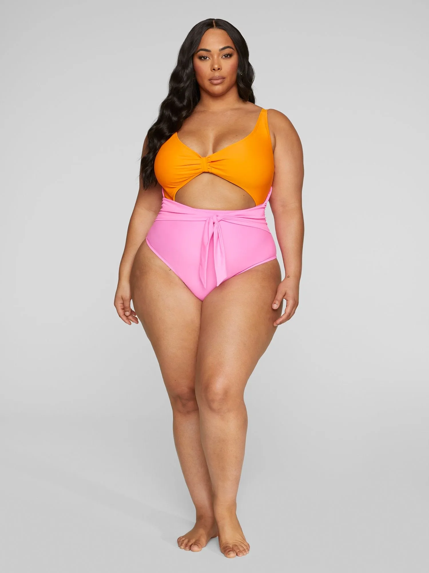 Fashion To Figure - Lenora Colorblock One-Piece Swimsuit