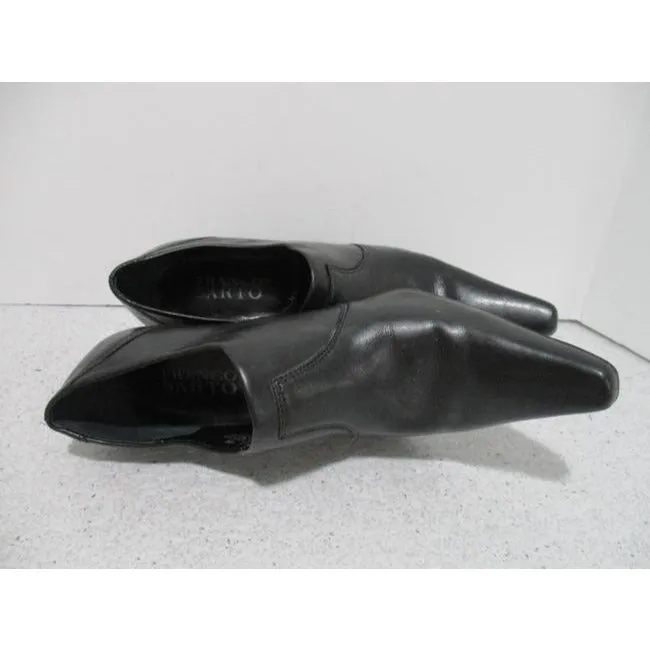Franco Sarto Mod Black Squared Pointed Toe Slip On Pumps Size Us