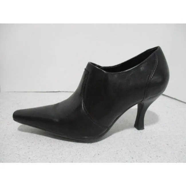Franco Sarto Mod Black Squared Pointed Toe Slip On Pumps Size Us