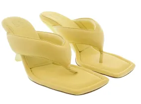 Gia Borghini Butter Yellow Thonge Mule with Wedge