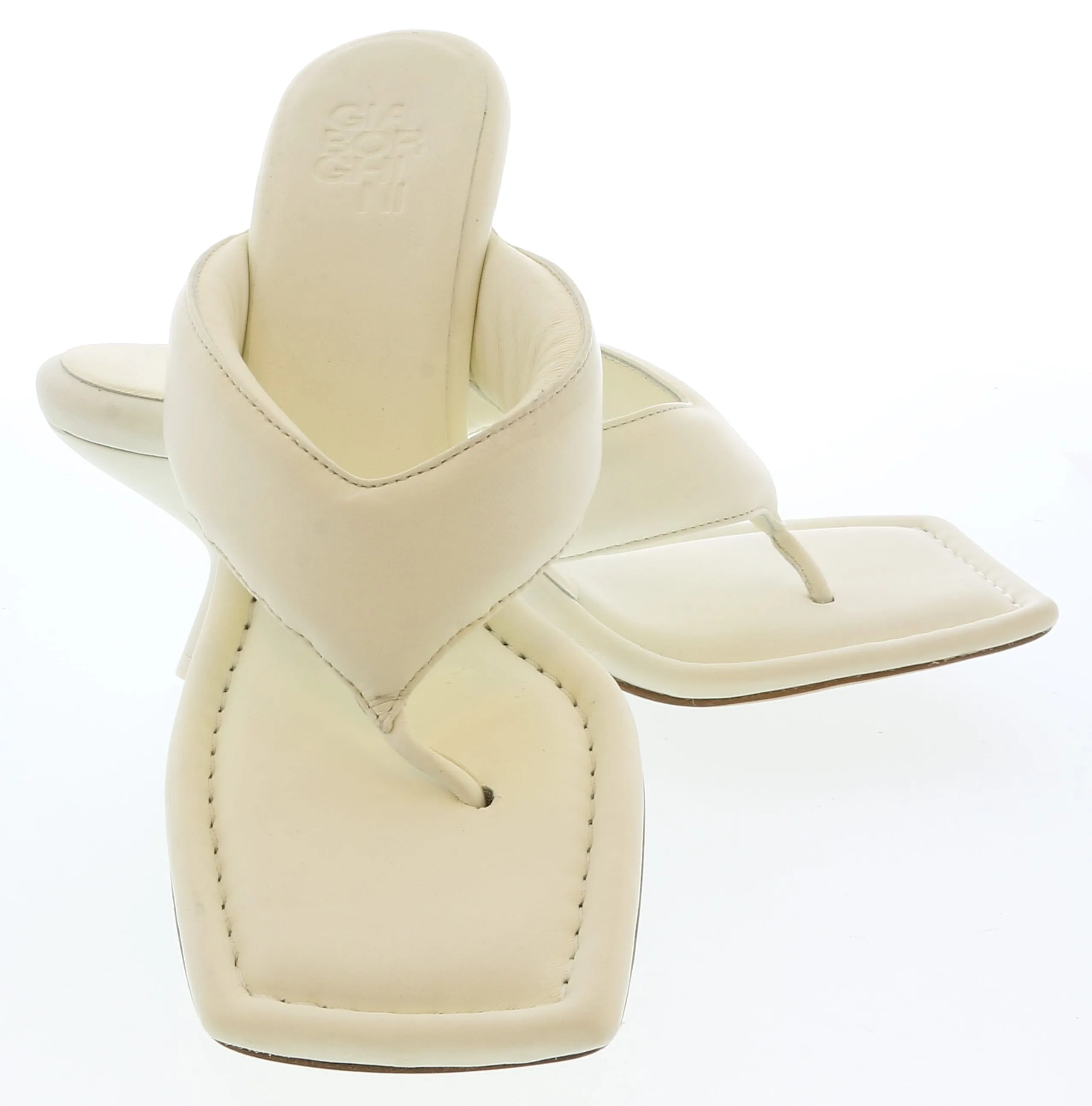 Gia Borghini Ivory Thonge Mule with Wedge