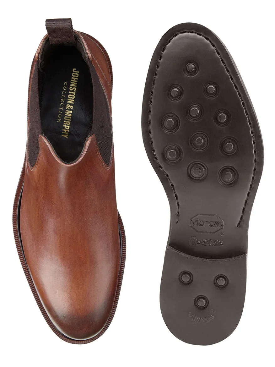 J & M Collection Hartley Chelsea Boot in Brown Italian Calfskin