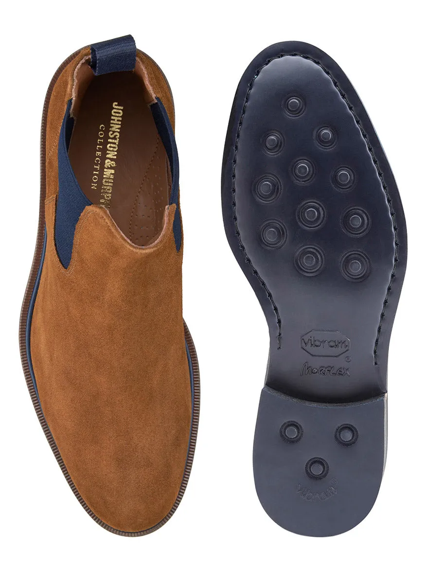 J & M Collection Hartley Chelsea Boot in Snuff Italian Suede