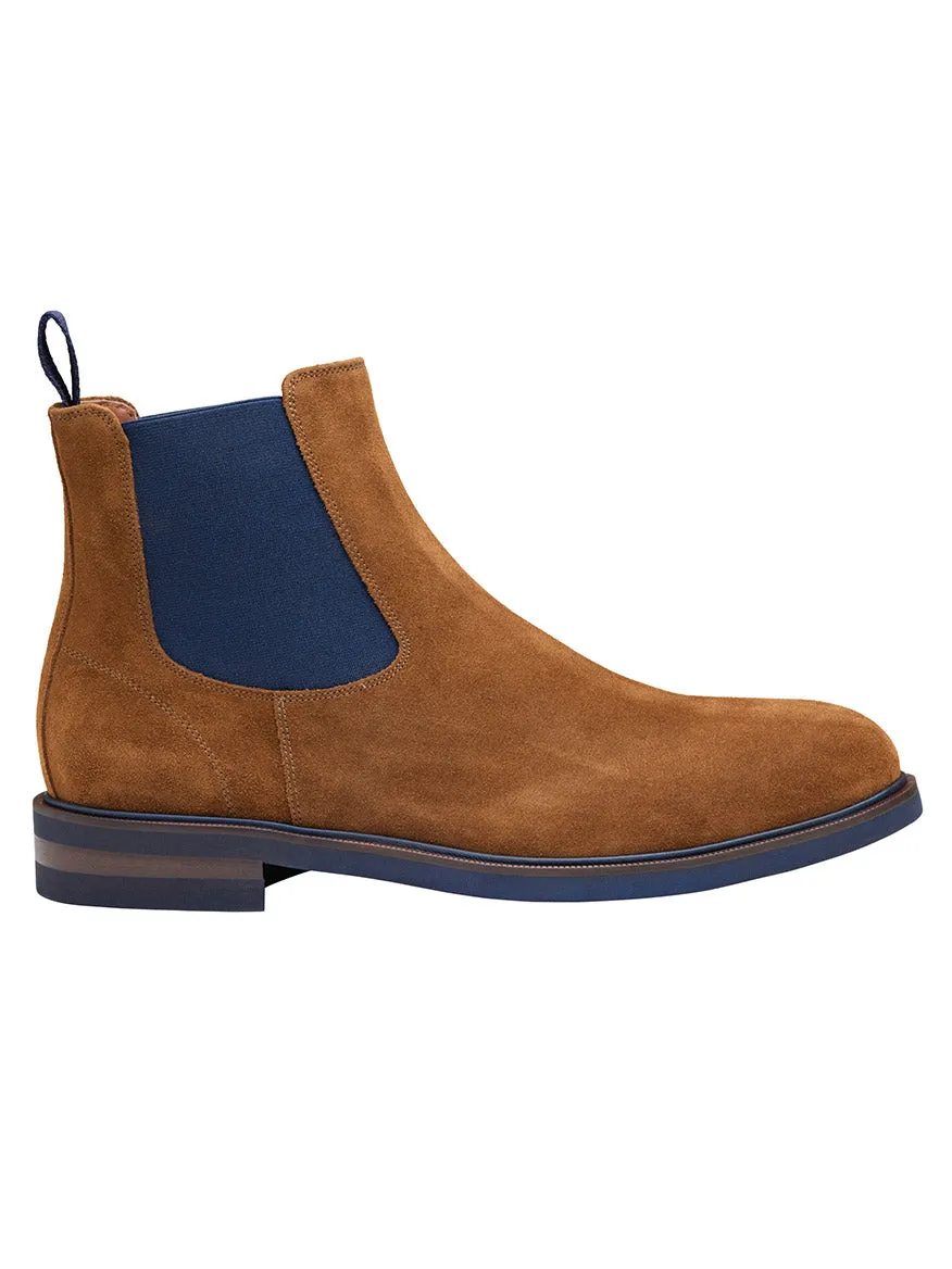J & M Collection Hartley Chelsea Boot in Snuff Italian Suede