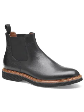 J & M Collection Jenson Chelsea Boot in Black Tumbled Calfskin