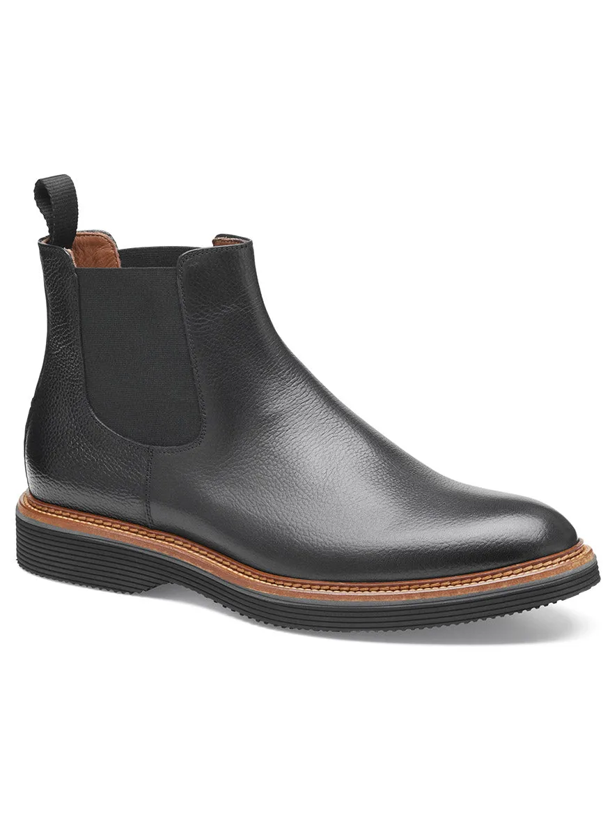 J & M Collection Jenson Chelsea Boot in Black Tumbled Calfskin