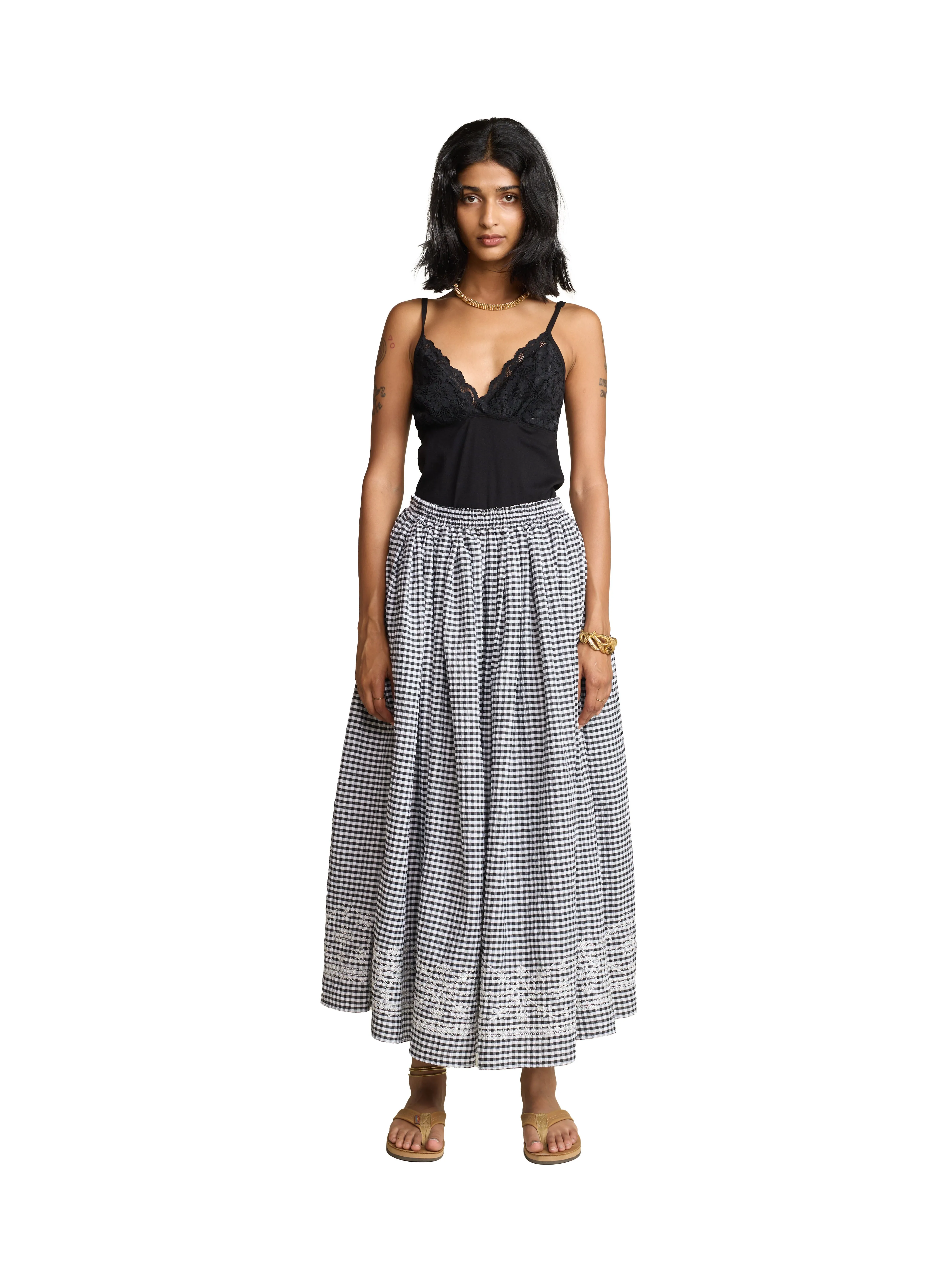 Penny Gingham Midi Skirt