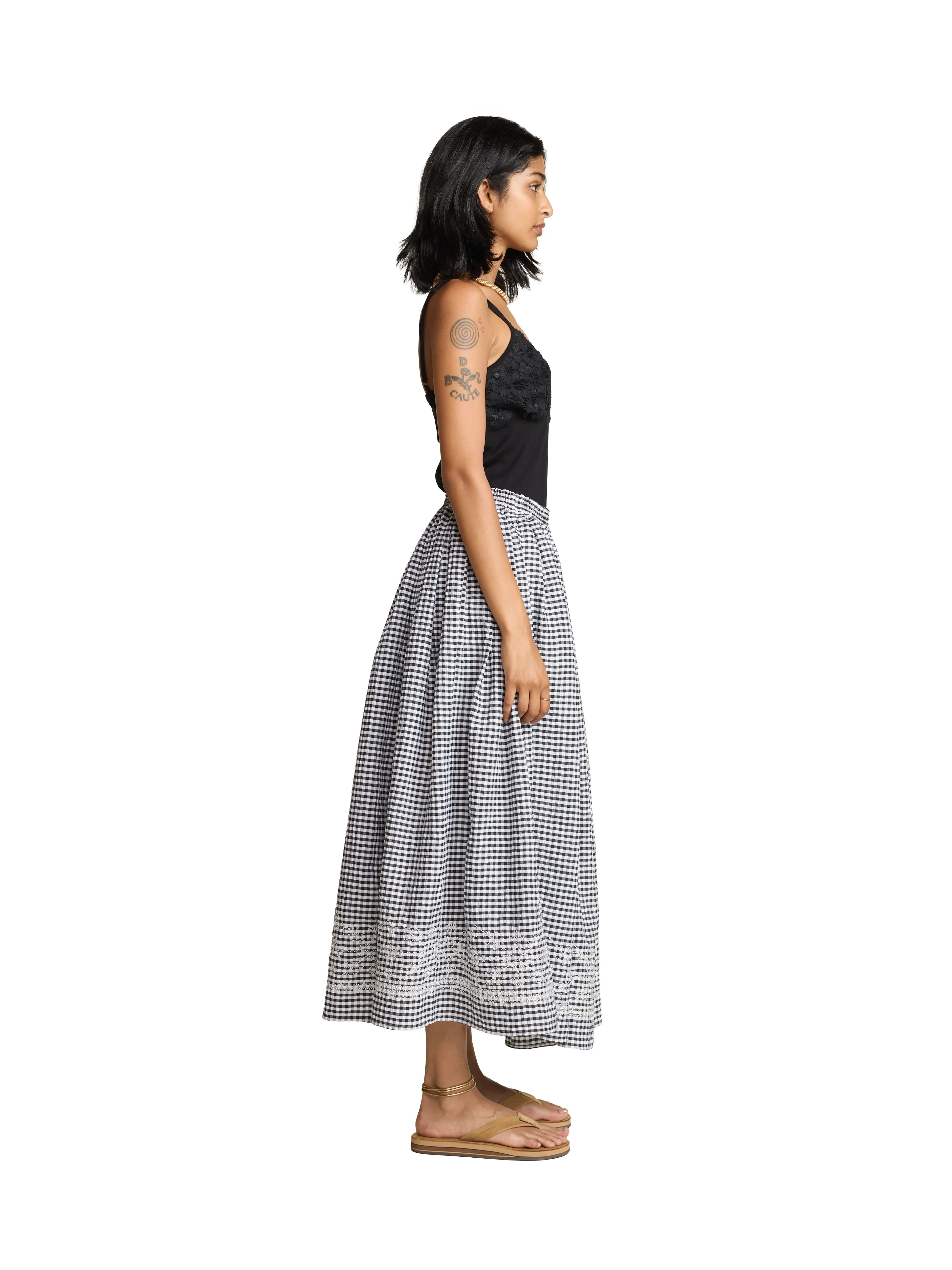 Penny Gingham Midi Skirt