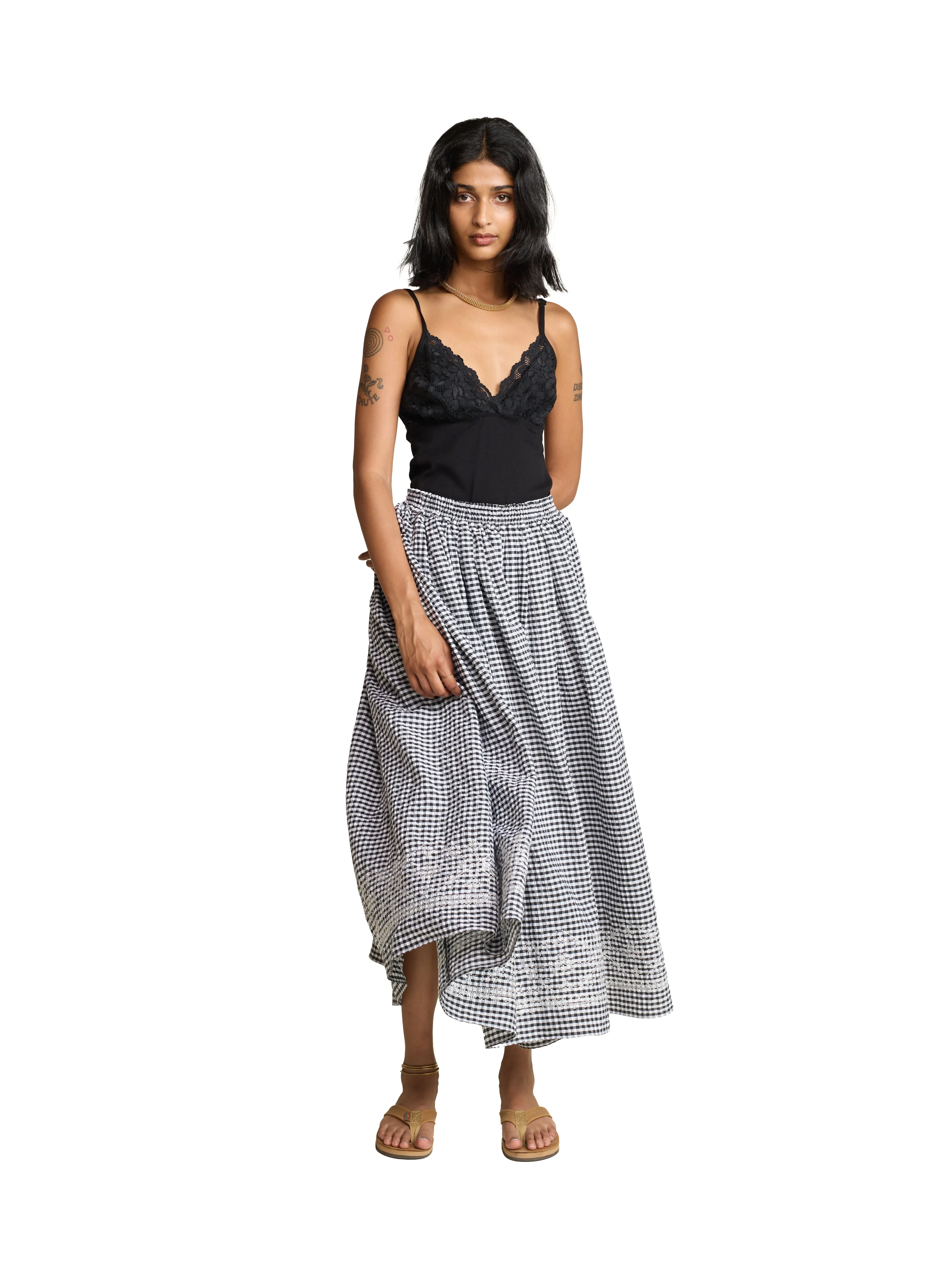 Penny Gingham Midi Skirt