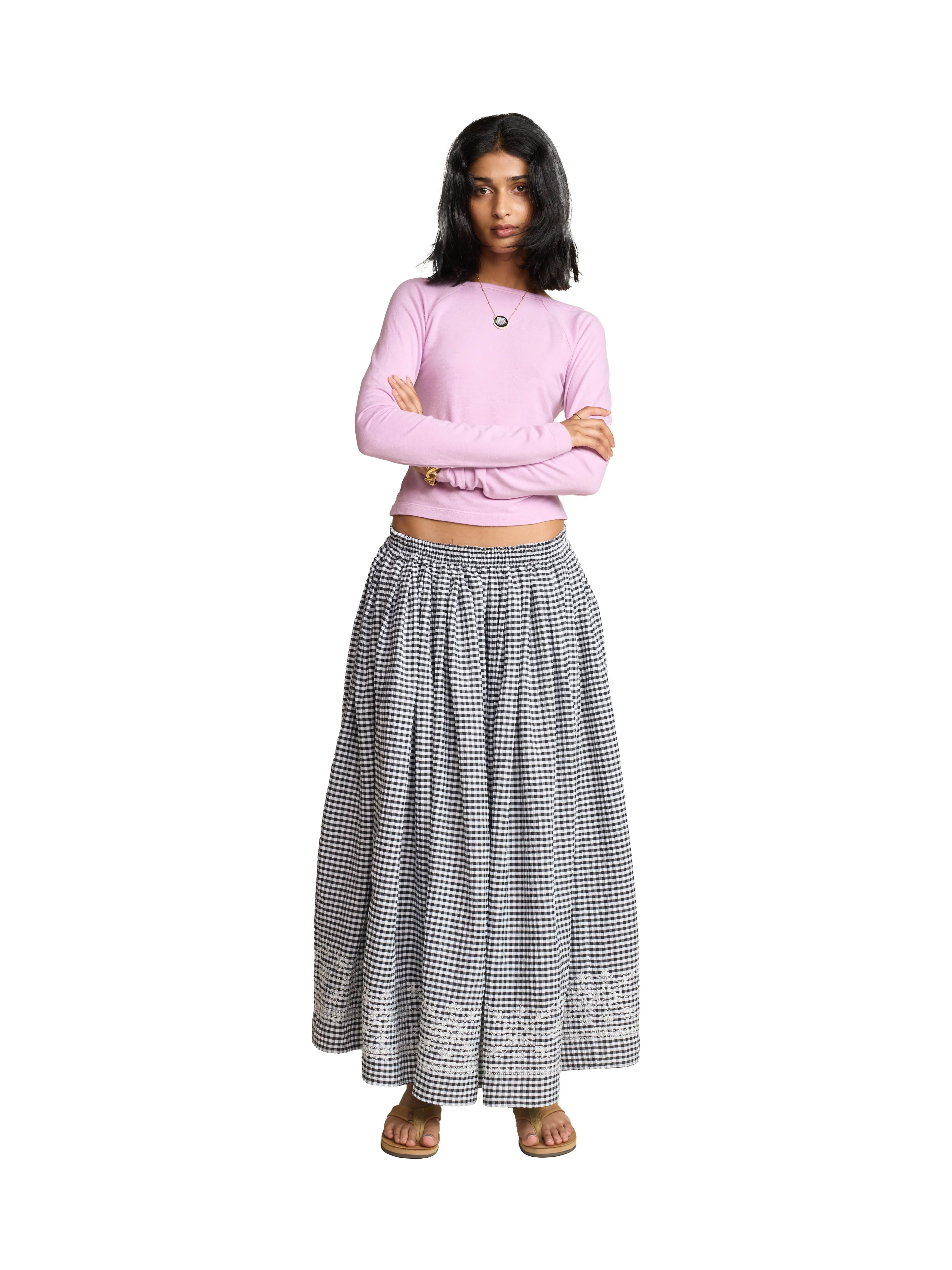Penny Gingham Midi Skirt