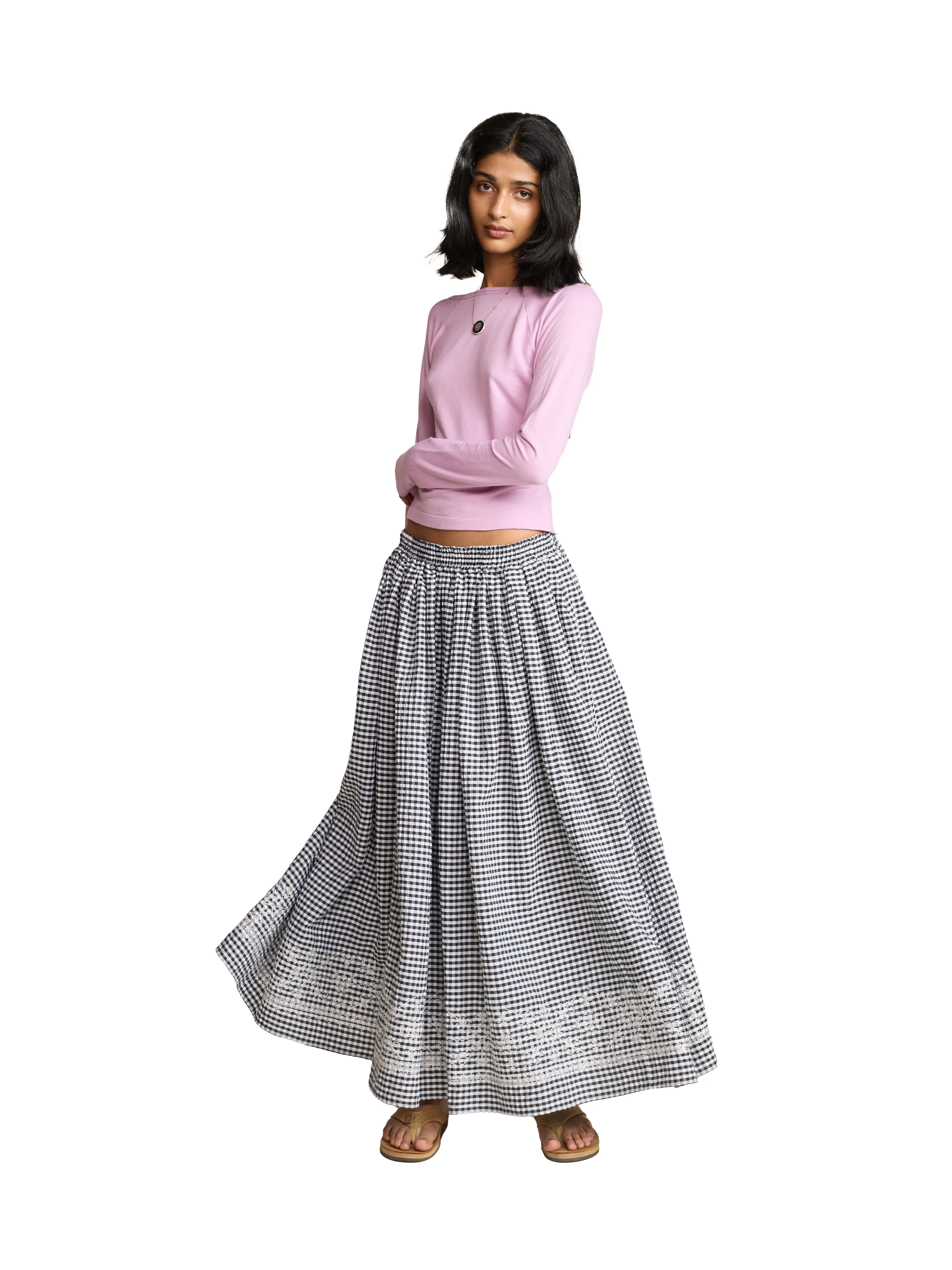 Penny Gingham Midi Skirt