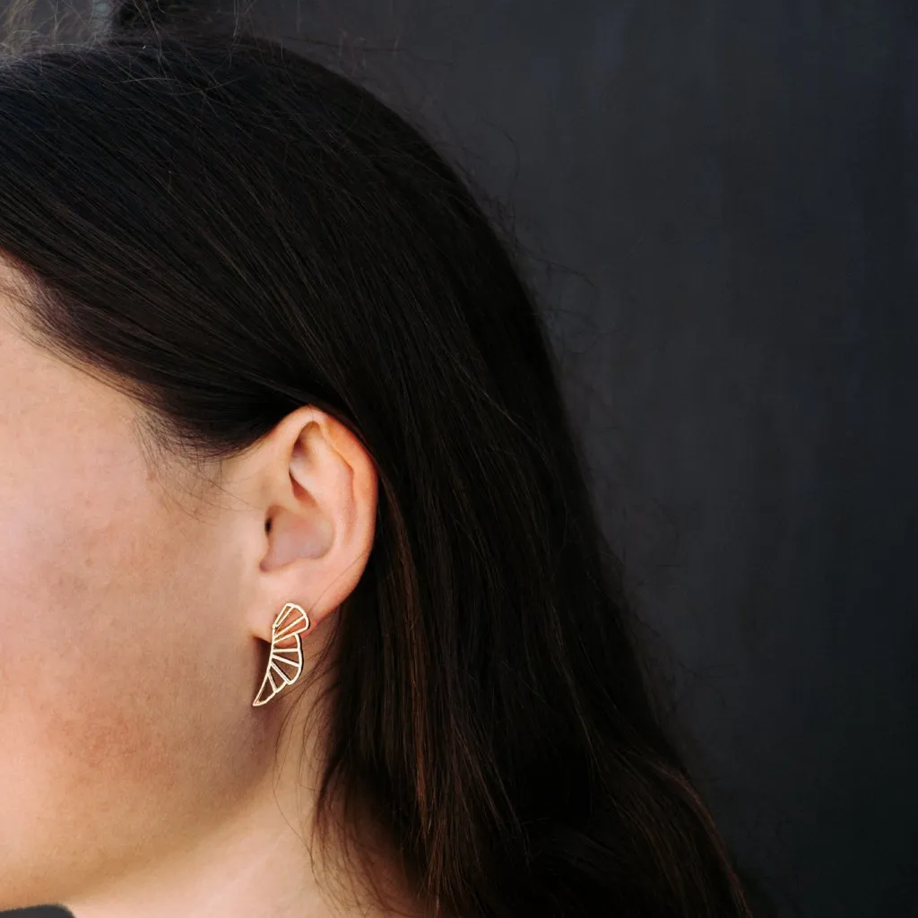 Wedge Drop Earrings, Gold