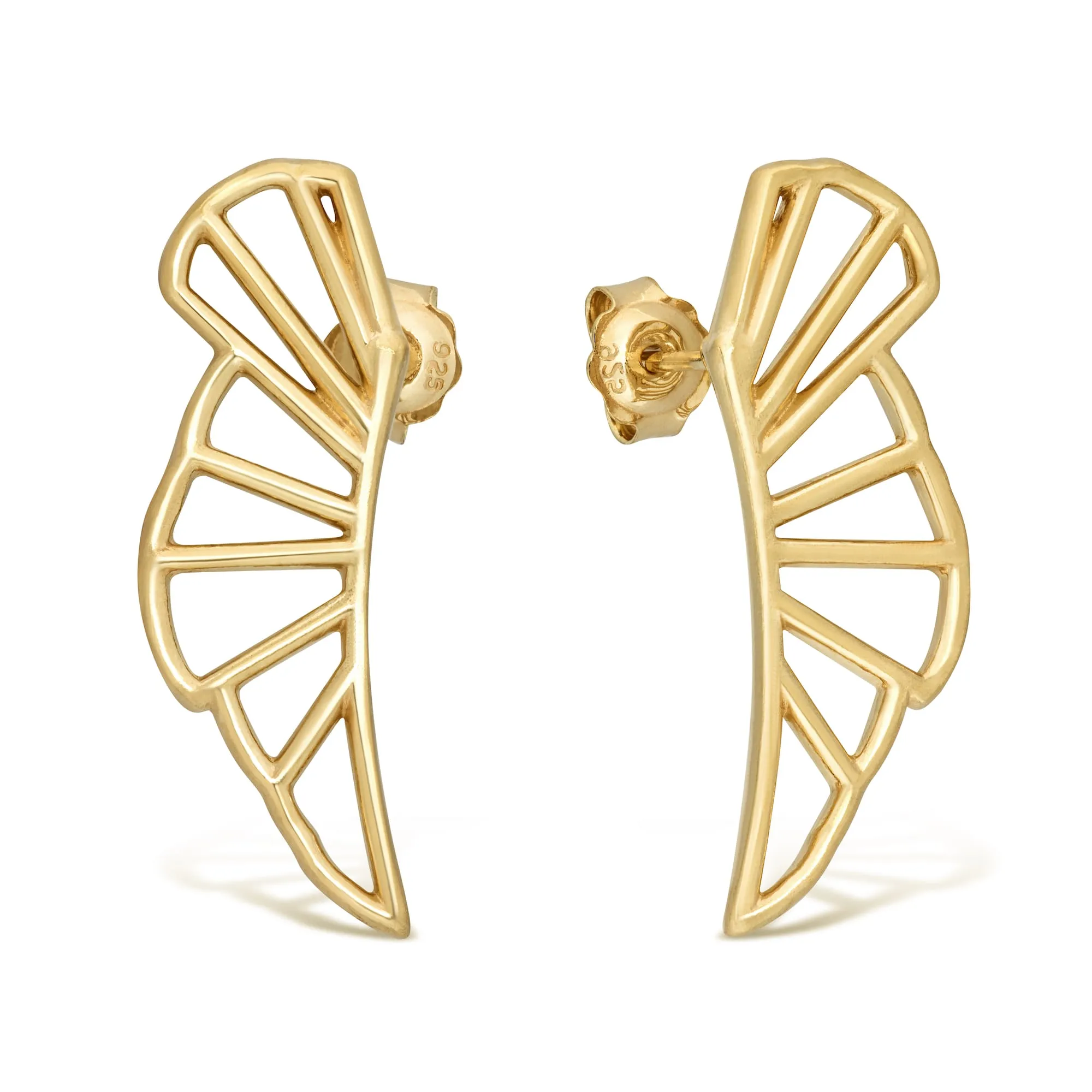 Wedge Drop Earrings, Gold